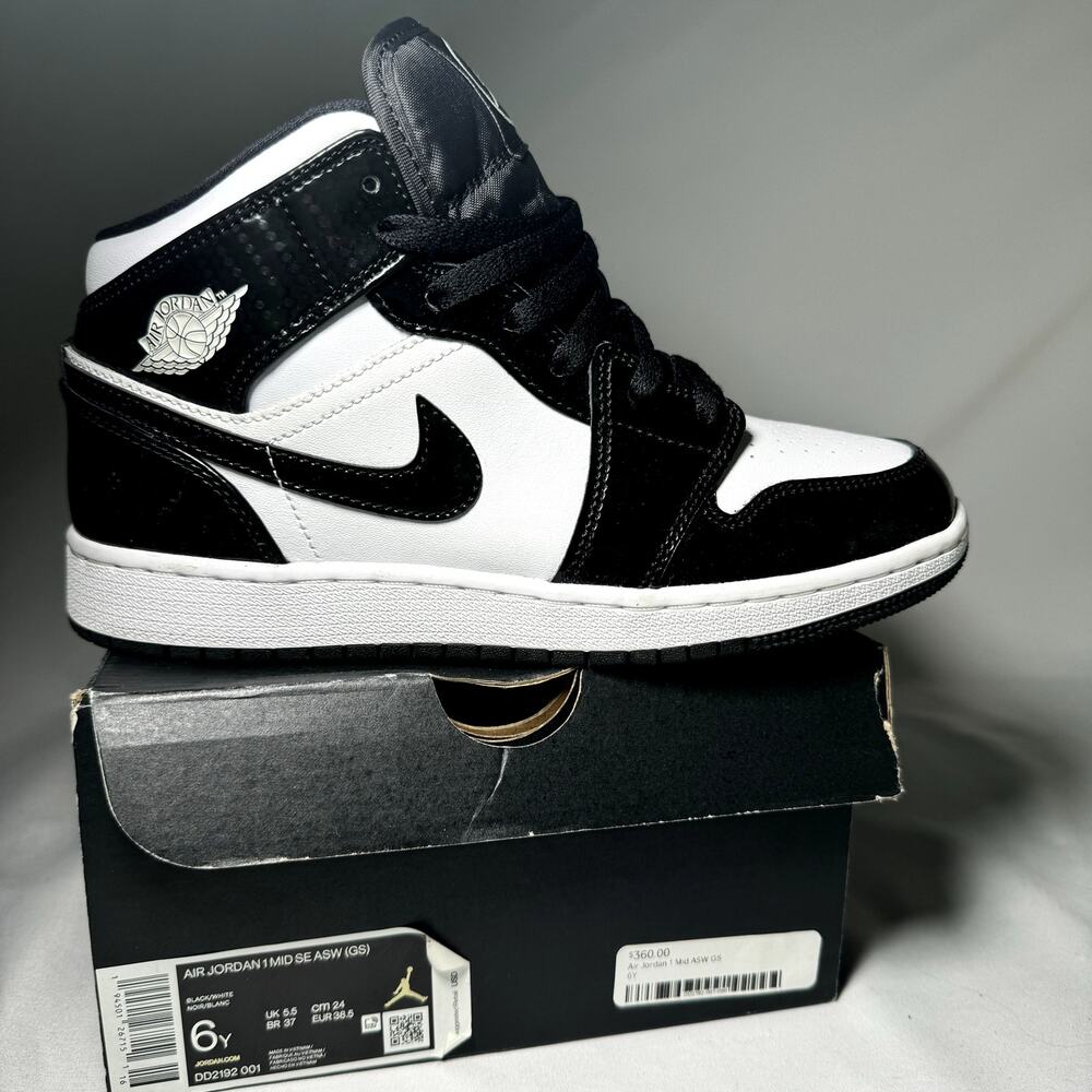 Nike Air Jordan 1 Mid SE GS All Star 2021 - Size 6 -Men's Black Trending Shoes